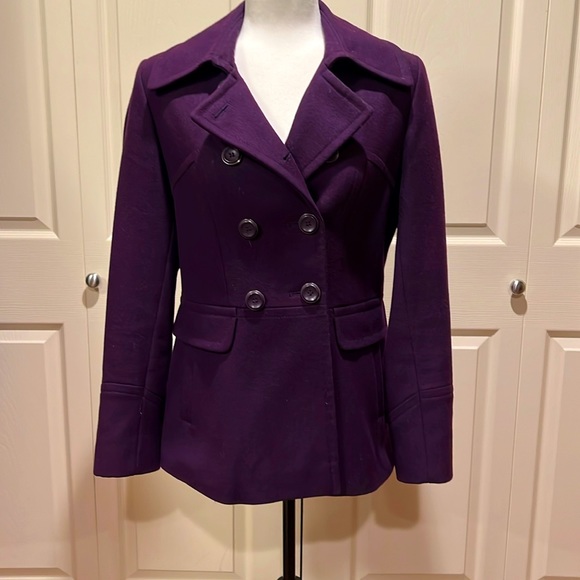 Gorgeous purple double breasted pea coat by DKNY - Picture 1 of 7